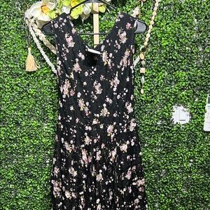 Adore Dress Black Floral Lace Layered Handkerchief Hem Wimsigoth Grunge Tiered L